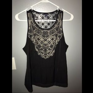 American Eagle Lace Black Tank